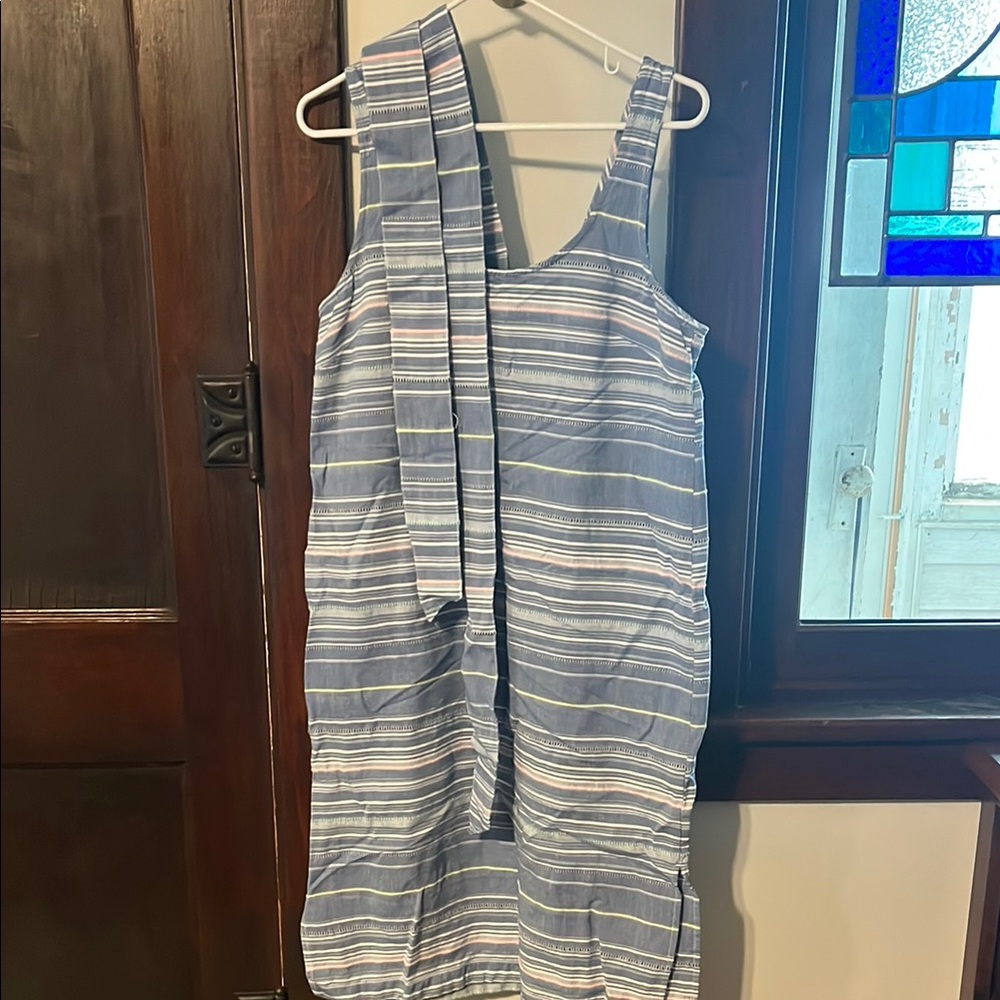 Striped Blue Sleeveless Dress